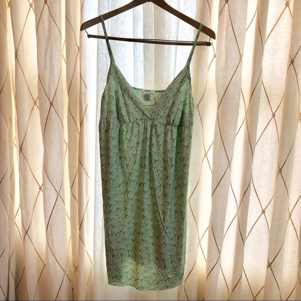 Alfani Intimates Green Leaf Nature Print Nightgown